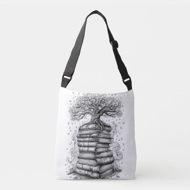 Ancient Tree of Knowledge Ink Graphic Tote Bag (Front)