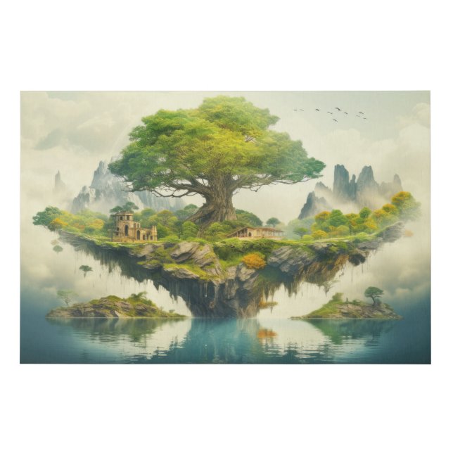 Ancient Tree Of Life Peaceful Nature Fantasy World Faux Canvas Print (Front)