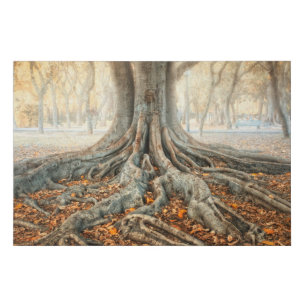 Ancient Tree Roots Faux Canvas Print