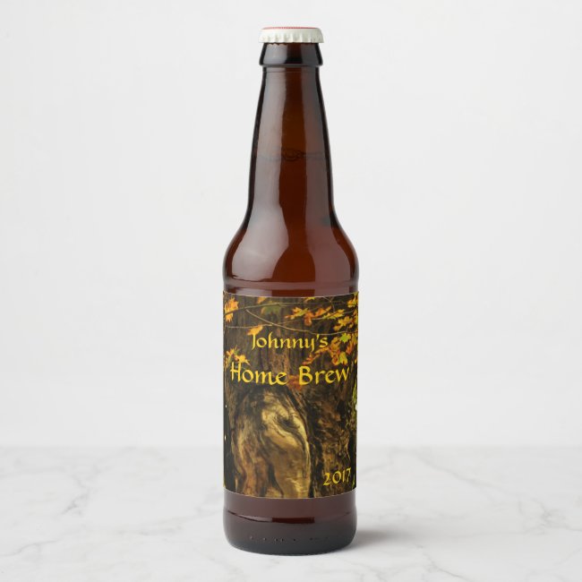 Ancient Tree with Autumn Foliage Beer Label