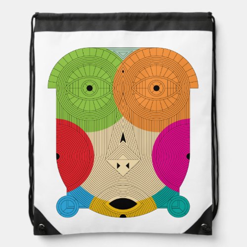 Ancient Triangle Mask Drawstring Bag