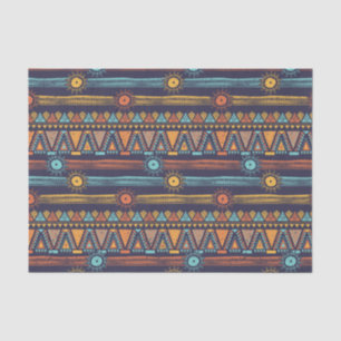 Ancient Tribal Pattern with Sun, Nature Elements Tissue Paper