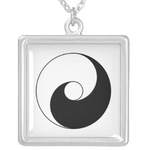 Ancient version of Taijitu by Lai Zhi-De Yin Yang Silver Plated Necklace
