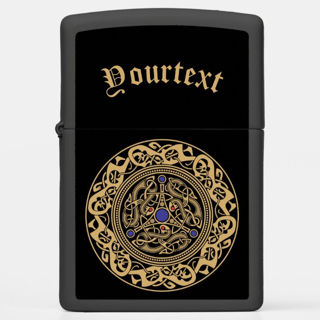 Ancient Viking art design template Zippo Lighter (Front)