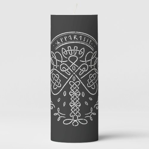 Ancient Viking Celtic Knotwork  _ Tree of Life Pillar Candle