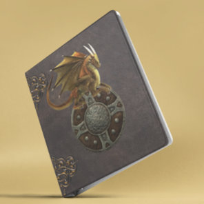 Ancient Viking Dragon Distressed Leather 3 Ring Binder