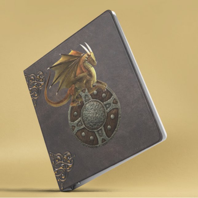 Ancient Viking Dragon Distressed Leather 3 Ring Binder (Creator Uploaded)