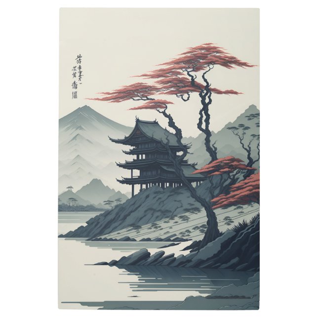Ancient villages in Fukuoka, Japan Metal Print (Front)