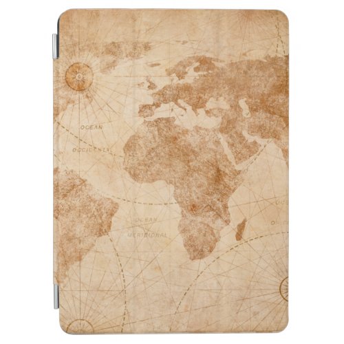 Ancient vintage world map illustrationmap world  iPad air cover
