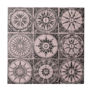 Ancient Wind Rose Ceramics Chart Ceramic Tile