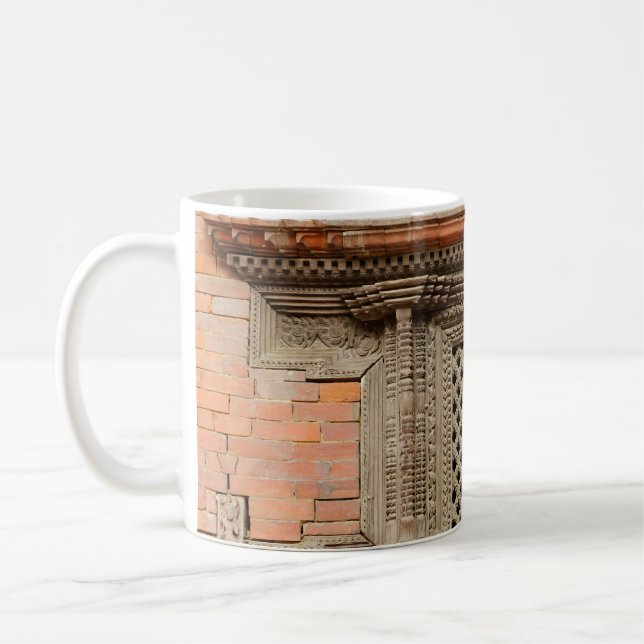 Ancient window in Nasal Chowk Courtyard of Hanuman Coffee Mug (Left)