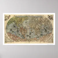 Detailed WWII World Map 1942 Poster, Zazzle