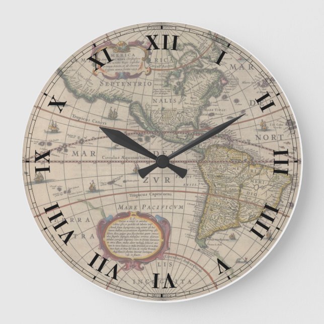 Ancient World Map Clock (Front)
