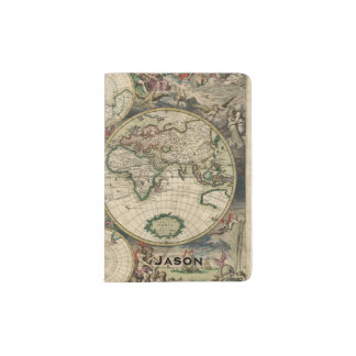 Ancient World Map Custom Passport Holder