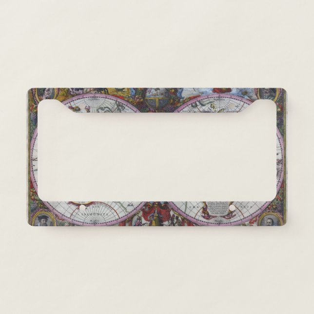 Ancient World Map License Plate Frame (Front)