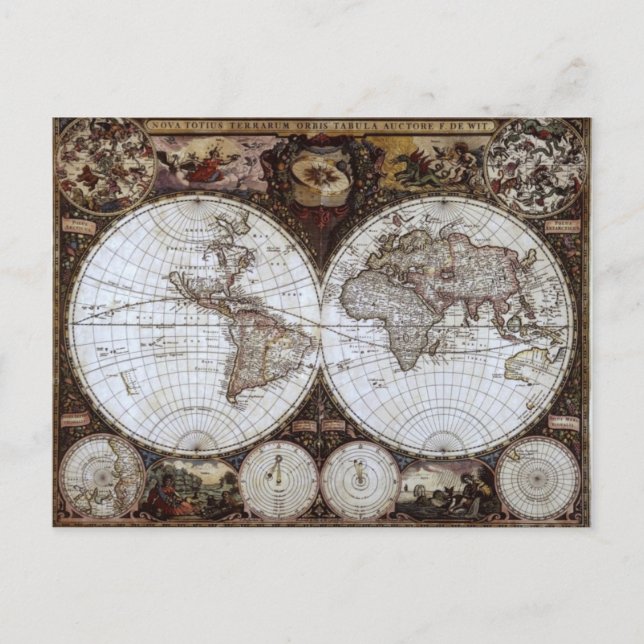 Ancient World Map Postcard (Front)