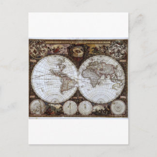 Ancient World Map Postcard