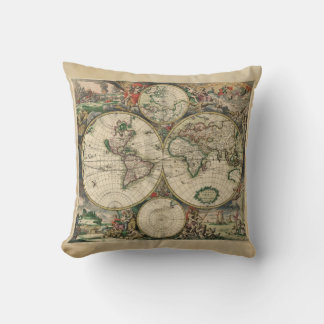 Ancient World Map Throw Pillow