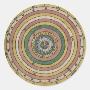 Ancient Zodiac Wheel Classic Round Sticker