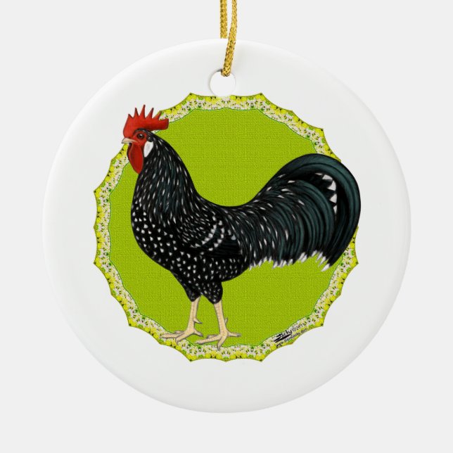 Ancona Rooster Ceramic Ornament (Front)