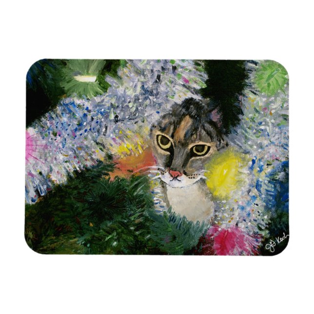 And a Cat In a Christmas Tree Magnet (Horizontal)