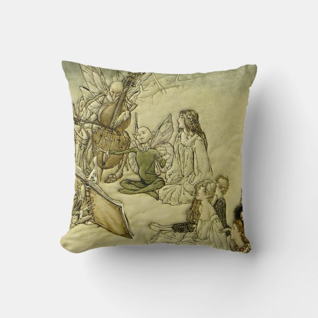 And a Fairy Song - Arthur Rackham Throw Pillow (Front)