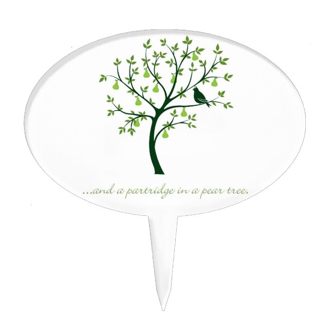 And a partridge in a pear tree cake topper (Front)