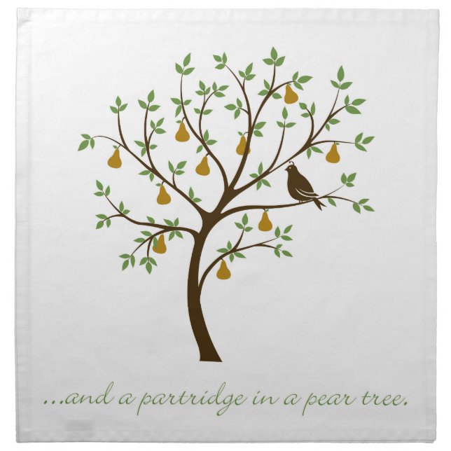 And a partridge in a pear tree napkin (Front)