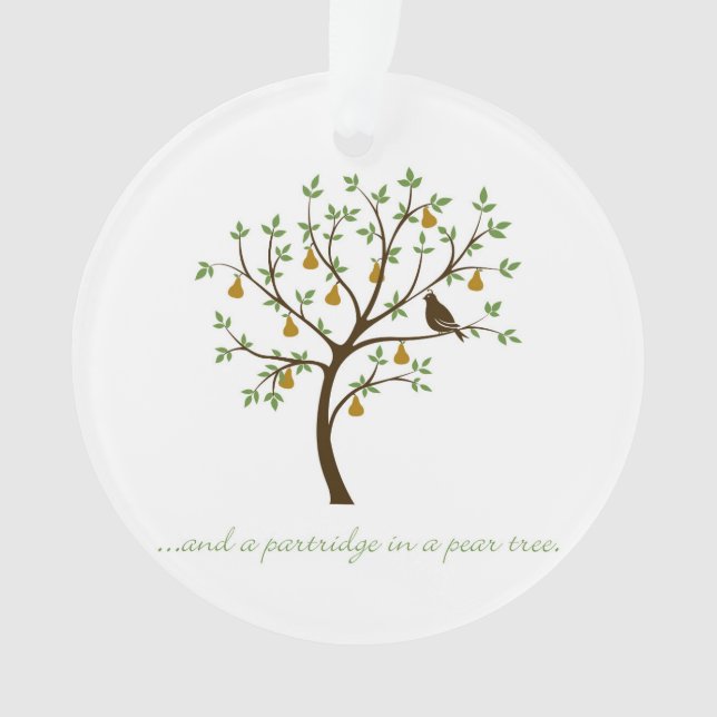 And a partridge in a pear tree ornament (Front)