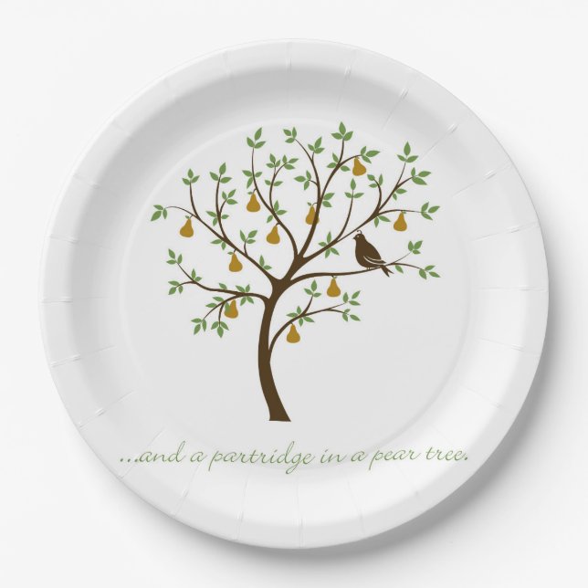 And a partridge in a pear tree paper plates (Front)