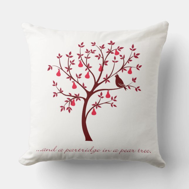 And a partridge in a pear tree throw pillow (Front)
