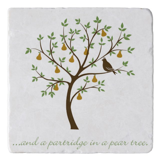 And a partridge in a pear tree trivet (Front)