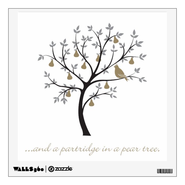 And a partridge in a pear tree wall decal (Front)
