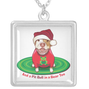 And a Pit Bull in a Bear Tee Silver Plated Necklace