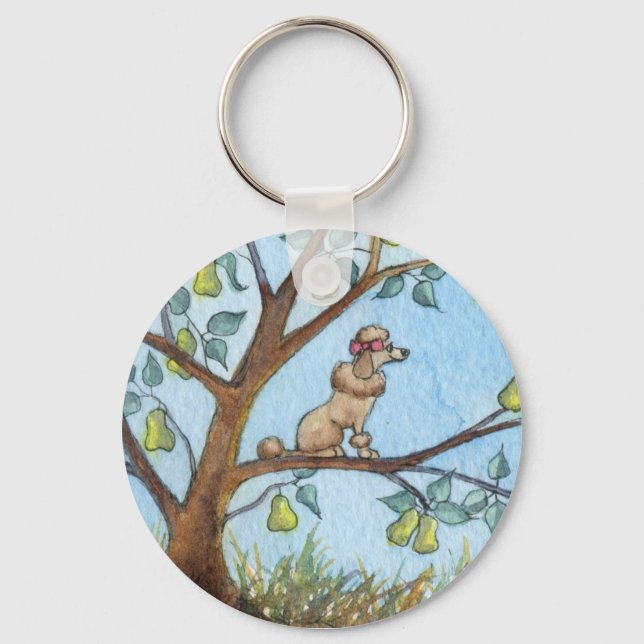 ...And a poo-oodle in a pear tree... Keychain (Front)