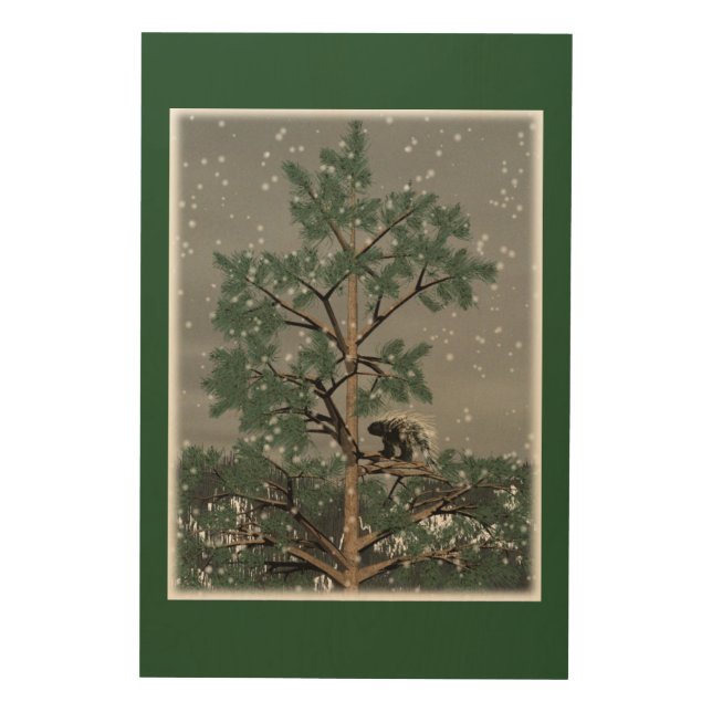 And A Porcupine In A Pine Tree Wood Wall Decor (Front)