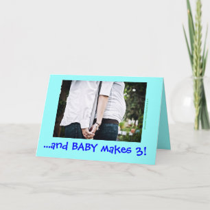 ...and BABY makes 3! (blue) Announcement