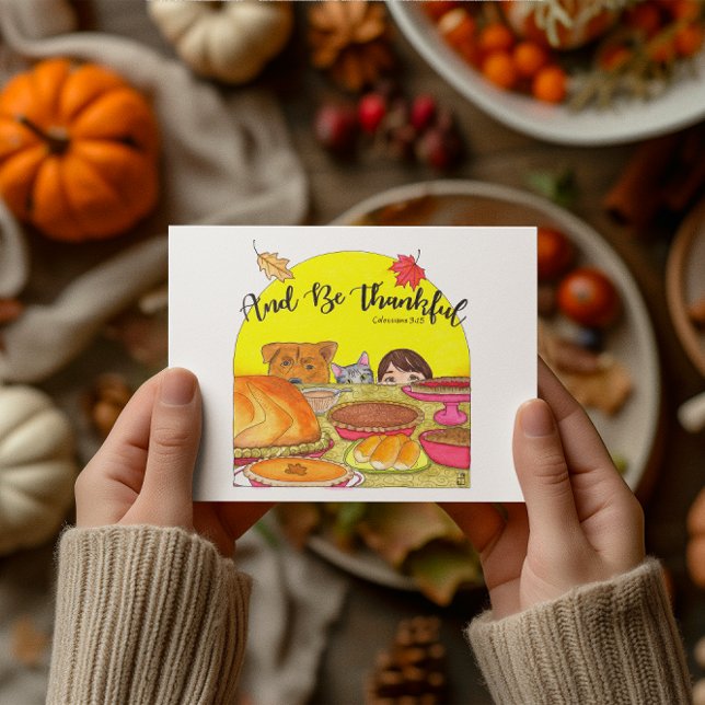 And Be Thankful Inspirational Postcard (Creator Uploaded)
