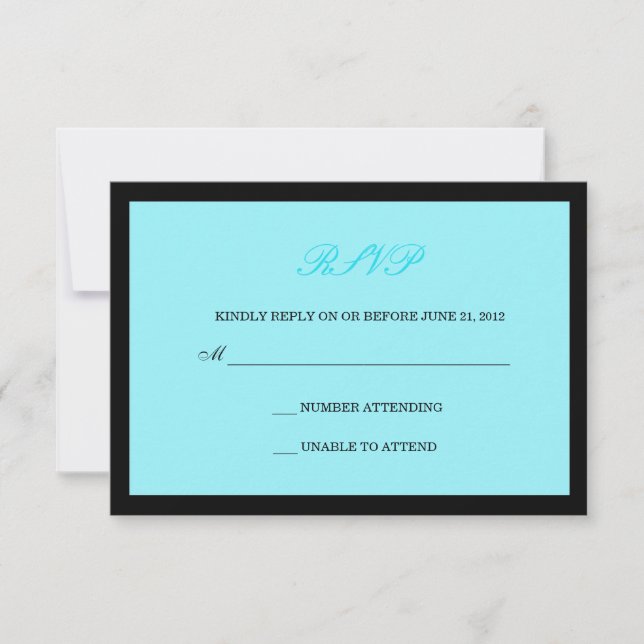 and Black Wedding RSVP Card (Front)