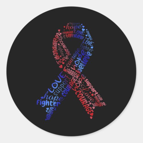 And Blue Ribbon Congenital Heart Disease Awareness Classic Round Sticker