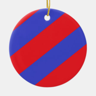 and Blue Stripes Ceramic Ornament