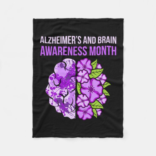 And Brain Awareness Month Purple Ribbon Graphic  Fleece Blanket