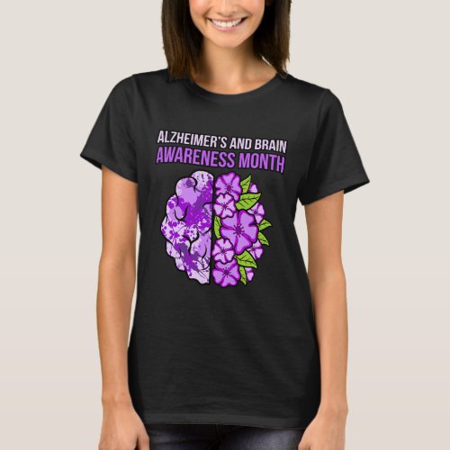 And Brain Awareness Month Purple Ribbon Graphic  T_Shirt