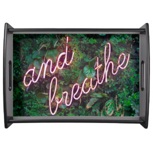 And Breathe Leaves Life Relax Serving Tray