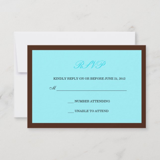 and Brown Wedding RSVP Card (Front)