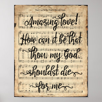 And Can it Be Scripted Hymn Print