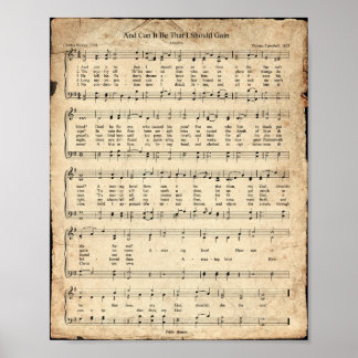 And Can It Be Vintage Hymn Poster