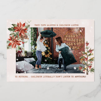 And Children Listen | Funny Christmas Photo Card
