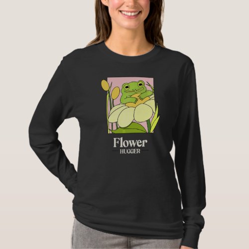 And Cute Flower Hugger Frog Toad T_Shirt