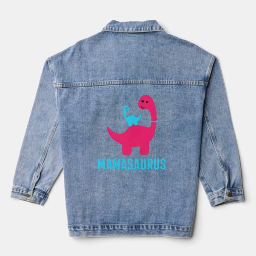 and Cute of  Mamasaurus Dino Themed for Mother  Denim Jacket